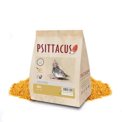 Imagen de Psittacus Mini hand feeding 350 g Papilla para Ninfas, Aratingas y cacatúa Galah Alimento Premium Aves, 100% no GMO