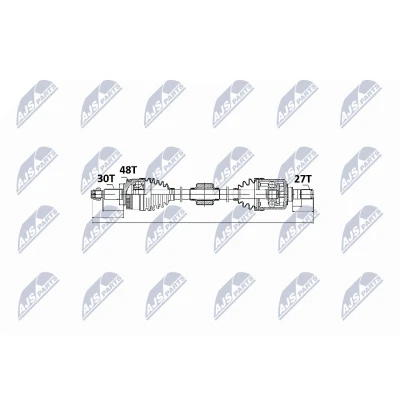 Imagen de NTY NPW KA 327 Árbol de transmisión Eje delantero Caja cambios manual HYUNDAI: ix35, KIA: Sportage III