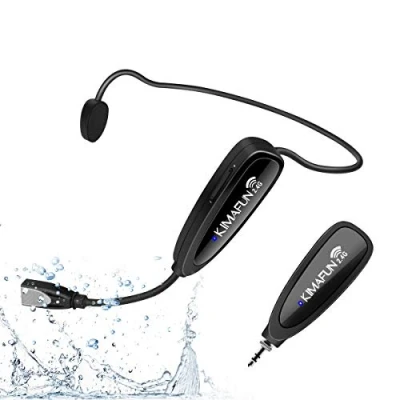 Imagen de KIMAFUN Micrófono Inalámbrico para Fitness, 2.4G de Diadema a Prueba Agua con Receptor 3.5 mm Spinning, Yoga, Teléfono Inteligente, Altavoz, G100 1