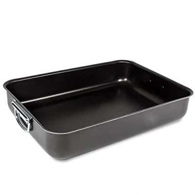 Imagen de Alluflon Costanza Rustidera de Horno, Lasagnera, Diámetro 40x28 cm, Aluminio, Negro