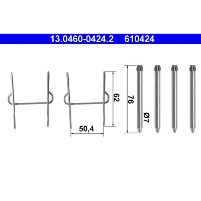 Imagen de ATE 13.0460 0424.2 Kit de accesorios, pastillas frenos CITROËN: Saxo Hatchback, AX, PEUGEOT: 106 II I Hatchback