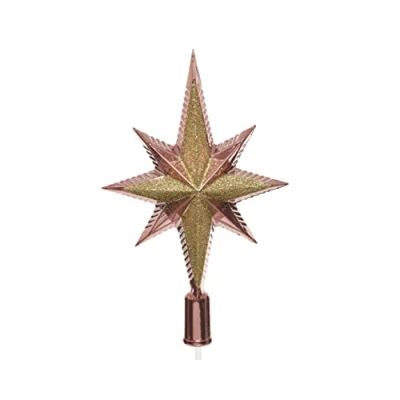 Imagen de Estrella para el árbol de Navidad (plástico, 25 cm, con purpurina), color rosa