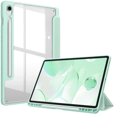 Imagen de Fintie Funda para Samsung Galaxy Tab S9 FE de 10.9 Pulgadas/Tab 11 Pulgadas 2023 Soporte S Pen, Híbrida Delgada a Prueba Golpes con Carcasa Trasera Transparente Verde Claro
