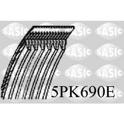 Imagen de SASIC 5PK690E Correa trapecial poli V 690 5 elástico FORD: FIESTA 5, Fusion Familiar, MONDEO 4, MAZDA: 2 Hatchback