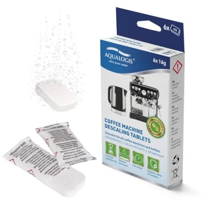 Imagen de 6 tabletas descalcificadoras (16 g) para máquinas de café y cafeteras totalmente automáticas.