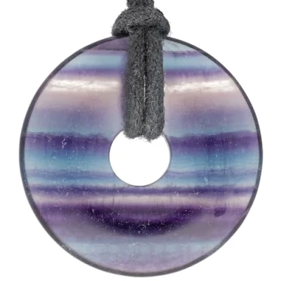 Imagen de Fuente de vida Plus fluorita Piedras preciosas Donut Ø 30 mm colgante arco iris
