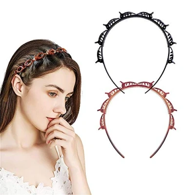 Imagen de horquilla de pelo doble flequillo, diadema capa, trenzada coreana/banda horquilla/banda para el DIY antideslizante