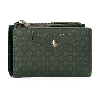 Imagen de Pepe Jeans Bethany Cartera con Tarjetero Verde 17x10x2 cms Piel sintética