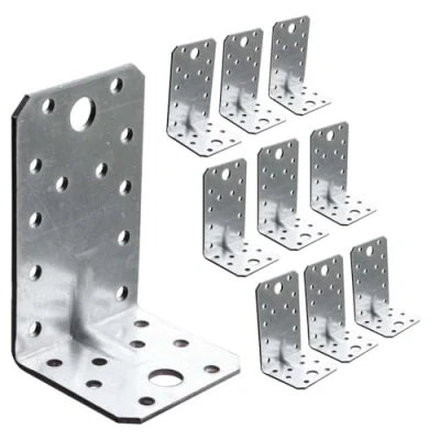 Imagen de OMIDEAS 10 x Escuadra para cargas pesadas (90 50 55 2) Conector en ángulo Conectores angulares con reborde galvanizada