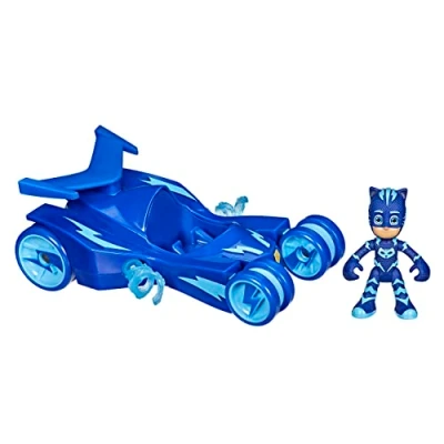 Imagen de PJ Masks Catboy Deluxe Vehicle Preschool Toy, Cat Car Toy with Spinning Super Stripes and Action Figure for Kids Ages 3 Up, Multi, F2135