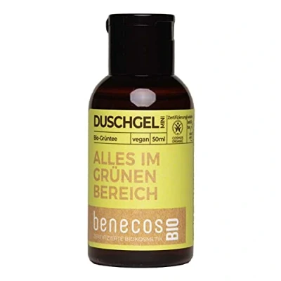 Imagen de Gel de ducha Benecos con té verde, tamaño viaje, 50 ml (1)