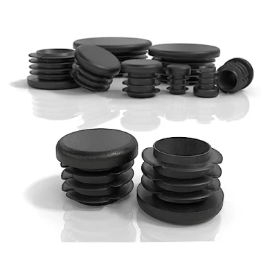 Imagen de PD® Tapones Redondos 30mm para Tubo Redondo de plástico PE Negro Acero, Acero Inoxidable, Aluminio y Perfil 10 Piezas