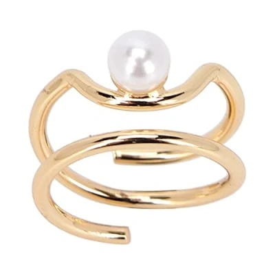 Imagen de Anillos de Nudillos Uñas Dedo Perla, Joyería Punta Cobre Elegante Y Simple, Cubierta Protectora Uñas, Accesorios para Mujeres Niñas(3052g)