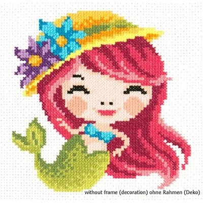 Imagen de Magic Needle 10 32 Kit de punto cruz sirena (algodón, 15 x 16 cm), multicolor