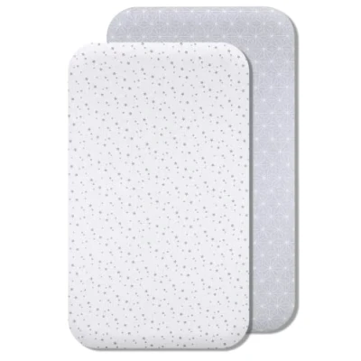 Imagen de Sábanas Minicuna 100% Algodón Compatible con Next to Me Kinderkraft Marca Francesa Fabricado en Europa (83 x 50 cm, Constelación Gris)