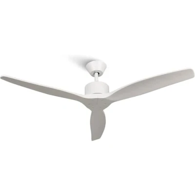 Imagen de Mellerware Ventilador de Techo con Mando a Distancia Brizy! 30 W 6 Velocidades Ultra silencioso Función Verano Invierno Temporizador 3 Aspas 132 Diámetro Motor DC White