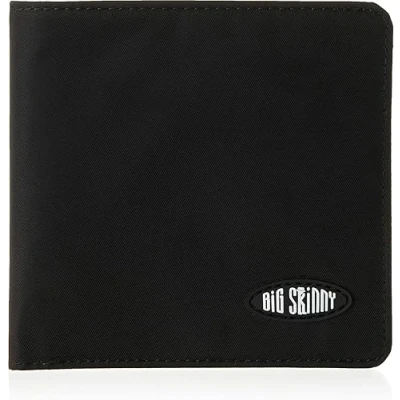 Imagen de Big Skinny Men&#039;s World Bi Fold Slim Wallet with Zippered Pocket, Holds Up to 35 Cards, Black