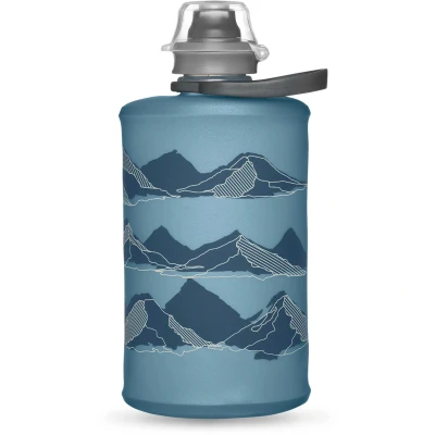 Imagen de HydraPak Stow Moutains (350 ml) Azul Tahoe botella de agua plegable viaje ultraligera y plegable, flexible para esquí, senderismo, ciclismo o escalada