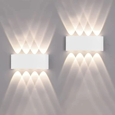 Imagen de 2 Piezas lámparas de pared Exterior/Interior LED Aplique 16W 1600LM ip65 impermeables up and down aluminio modernas que brillan arriba y abajo(blanca 4500k luz natural)
