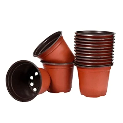 Imagen de KHBNHJ 100 macetas de plástico para plantas vivero 12 cm con agujero drenaje plántulas contenedor suculentas trasplante