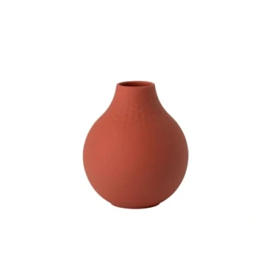 Imagen de Villeroy &amp; Boch Manufacture Collier jarrón Perle bajo, florero para cómodas y mesas de Fiesta, Porcelana, Lavado a Mano,Terre, Pequeño
