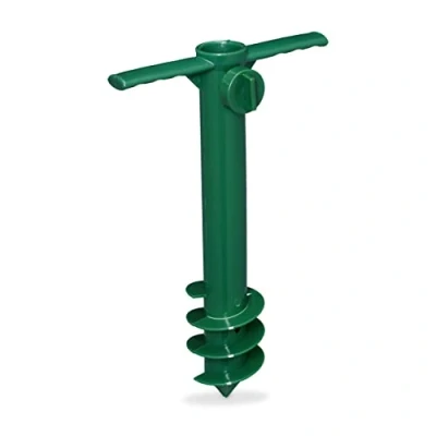 Imagen de Relaxdays Pincho Sombrilla, Sujeción Sombrillas y Tendederos Paraguas, Postes 19 32 mm, Enroscar, Anclaje Parasol, Verde