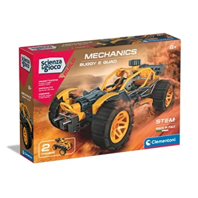 Imagen de Clementoni Ciencia Build Buggy Y Quad Set Construcción Niños, Laboratorio Mecánico, Juego Científico 8 Años (Versión Italiana) Made in Italy, Color, 19334
