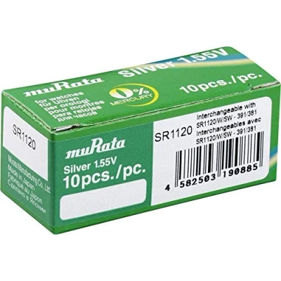 Imagen de Murata SR1120 PBWW 381 Pila de botón (óxido Plata, 60 mAh, 1,55 V, 10 Unidades)