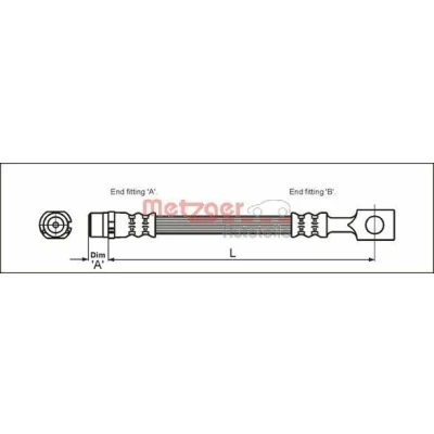 Imagen de METZGER 4112818 Latiguillos de Freno 200 OPEL: Astra G Coupé, Berlina, CC