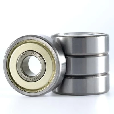 Imagen de XiKe 4 piezas 6301ZZ Rodamientos de bolas 12x37x12mm Doble junta metálic y Acero cromado Pre lubricado, 6301 2Z rígidos sellados.