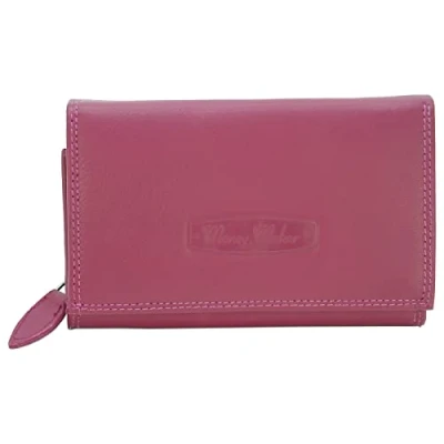 Imagen de Money Maker Cartera de Cuero para Mujer Mucho Espacio Monedero Grande con protección RFID Carmín Rojo