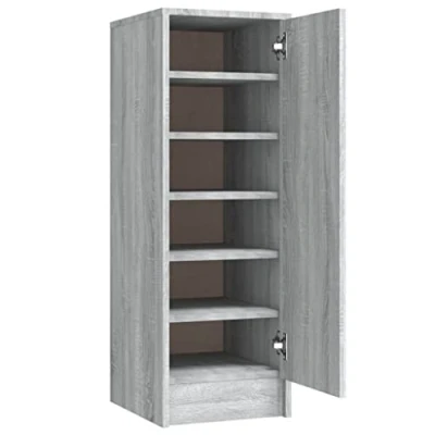 Imagen de vidaXL Zapatero Organizador de Zapatos Soporte Armario Pasillo Almacenaje Estantería Muebles Madera Contrachapada Gris Sonoma 32x35x92 cm