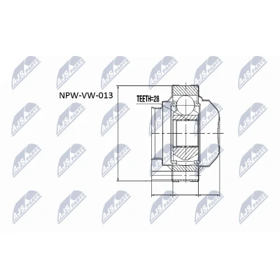 Imagen de NTY NPW VW 013 Junta Homocinética VOLKSWAGEN: Golf 7, 6, 5, SEAT: Leon I Hatchback, II Ibiza 3, AUDI: A3 Hatchback norauto,