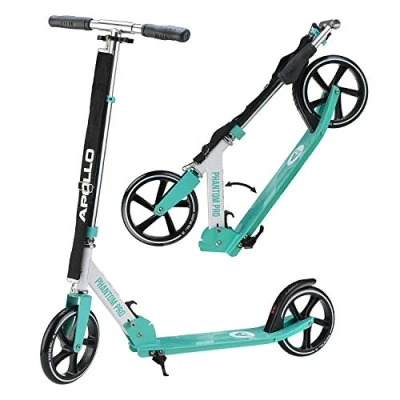 Imagen de Apollo Phantom Pro City Scooter XXL Ruedas Grandes Patinetes con Freno para Niño y Adulto Plegable, Ajustable en Altura