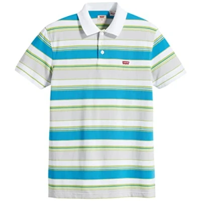 Imagen de Levi&#039;s Housemark Polo Camiseta, Archie Stripe Macaw Green, XS Hombre