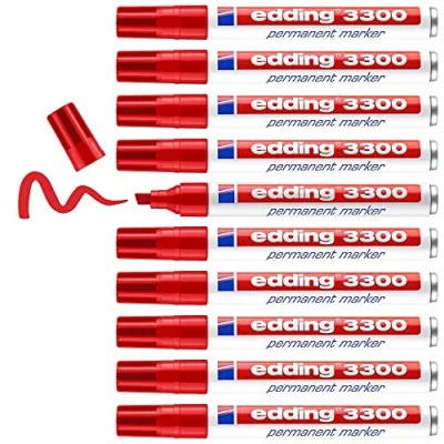 Imagen de Rotulador edding marcador 3300 n.2 rojo punta biselada recargable