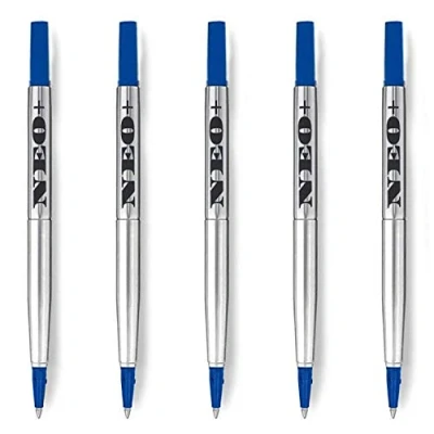 Imagen de Recargas de bolígrafo Quink calidad punta fina 0.5 mm Compatible con Parker (5 x TINTA AZUL)