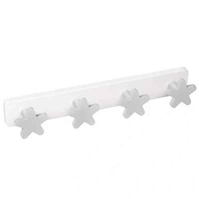 Imagen de Percha pared habitación bebé estrellas gris madera lacada con base plástico resina abs 410x60mm