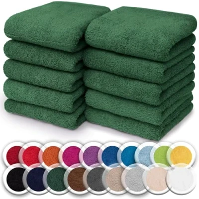 Imagen de NatureMark Paquete de 10 paños Lavado 100% algodón, Tejido Rizo 30 x cm, Toallas pequeñas en Unidades. Color: Azul Claro