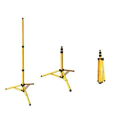 Imagen de Jiubiaz trípode telescópico para focos de construcción, LED, acero, lámpara trabajo, altura ajustable, soporte hasta 1,60 metros (soporte individual)