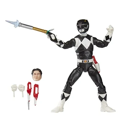 Imagen de Power Rangers Lightning Collection Mighty Morphin Black Ranger Figura de acción coleccionable 6 pulgadas con accesorios