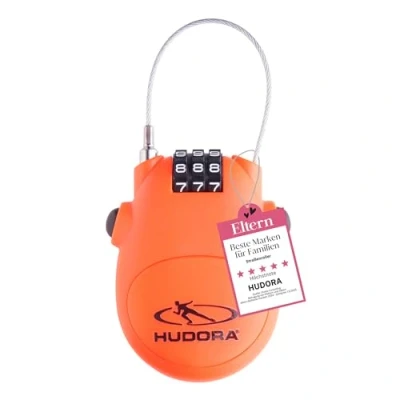 Imagen de HUDORA Candado de Cable Práctico Con Combinación 3 dígitos Para Scooters, Bolsos &amp; Cascos 80 cm Longitud Carcasa ABS resistente