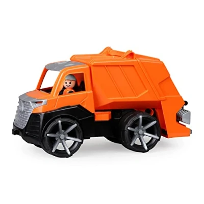 Imagen de Lena 04514 Truxx² Camión de Basura con Ruedas, Comercial Aprox. 30 cm, Robusto Coche Cubo y Figura Totalmente articulada, para niños a Partir 2 años, vehículo Juguete en