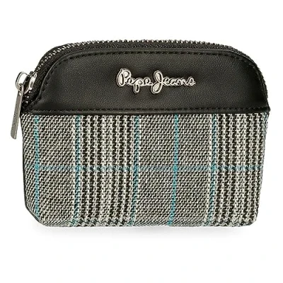 Imagen de Pepe Jeans Kendra Monedero Negro 12x8x2 cms Poliéster con Detalles en Piel Sintética