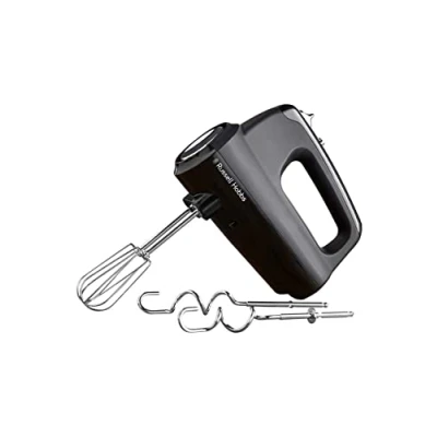Imagen de Russell Hobbs Batidora Amasadora Matte Black Varillas, 2 Varillas Batidoras, Ganchos Masa, 5 Velocidades, Función Turbo, Botón Expulsión, Accesorios Aptos Lavavajillas, Negro 24672 56