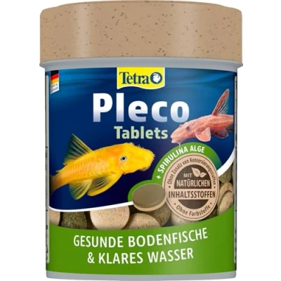 Imagen de Tetra Pleco Tablets Alimento rico en nutrientes para peces de fondo herbívoros, lata con 275 pastillas