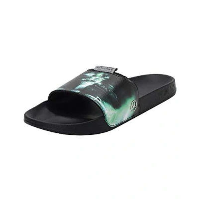 Imagen de PUMA MAPF1 Graphic Leadcat FTR, Sandalias deslizantes Unisex Adulto, Multicolor Black Spectra Green, 37 EU