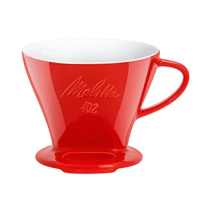 Imagen de Melitta Porzellan Filter Filtro de café Porcelana tamaño 102 Rojo, Acero Inoxidable