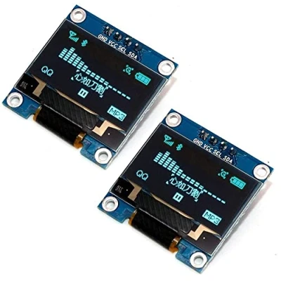 Imagen de Fasizi 2 módulos de pantalla OLED 0.96 pulgadas I2C IIC SPI Serial 128x64 con cabeceras pin para Arduino, fuente azul