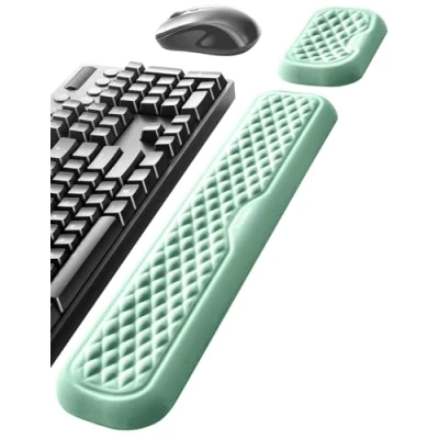 Imagen de Vaydeer Reposamuñecas para teclado y mouse, almohadilla ergonómica de soporte muñeca computadora, cojín brazo espuma viscoelástica suave escritorio, mano palma, oficina, laptop,